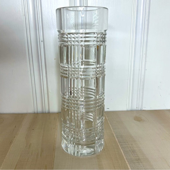 RALPH LAUREN Crystal GLEN PLAID Pattern Vase 12" Tall - RARE - Picture 5 of 9